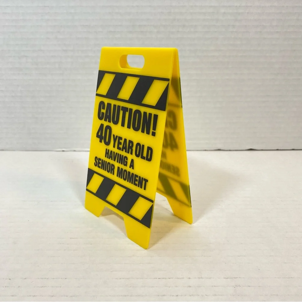 CAUTION! 40 Year Old Having a Senior Moment Cake Topper Birthday Party Decor